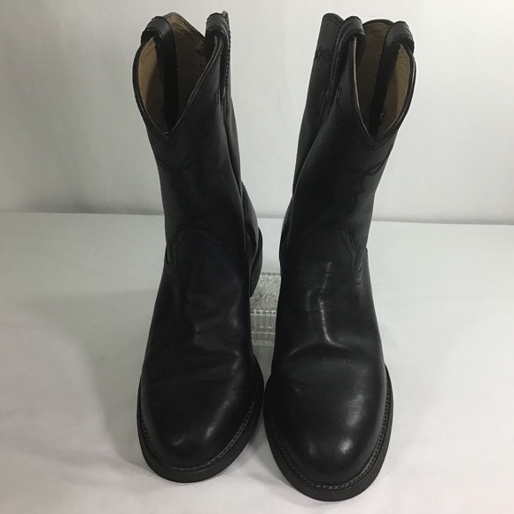 Ariat Men’s Heritage Roper Black Leather Boots - Picture 5 of 11